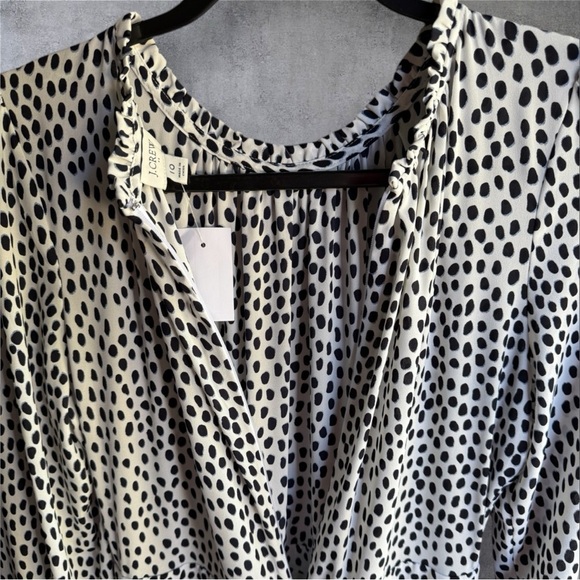 J.CREW Ruffle-Neck Leopard Peasant Dress - NWT - Size 10 - Picture 3 of 9
